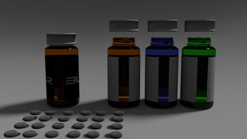 Medication bottle 3 sep. colors preview image